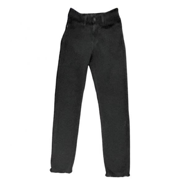 Just Black Denim- Skinny High Rise Jean with Frayed Hem. Black. Size: 26 - Picture 4 of 7